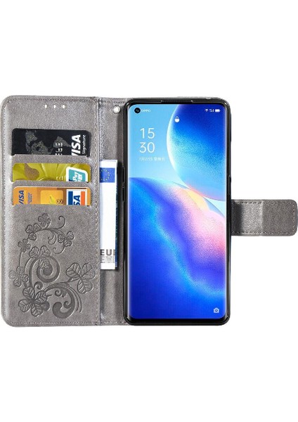 Oppo Oppo 5 Pro Için Kılıf Kısa Kayış Kapak Çevirin Deri Kılıf Dört Yaprak (Yurt Dışından) indirimleri