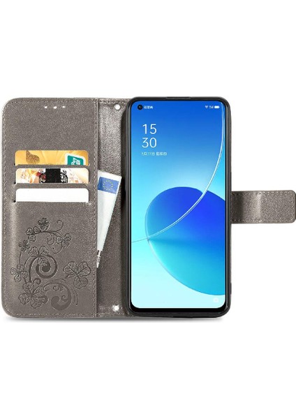 BDT Market Oppo Case 6 5g Için Zarif Iş Çevirme Kapağı Dört Yapraklı Yonca (Yurt Dışından)