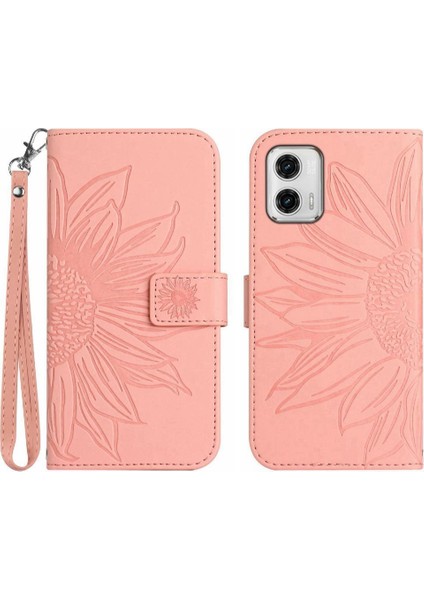 Motorola Moto G73 Kabartmalı Ayçiçeği Kart Yuvaları Tutucu Kısa (Yurt Dışından)