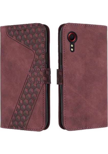 Samsung Galaxy Xcover 5 Kickstand Manyetik Kart Yuvaları Kapak Için Telefon Kılıfı (Yurt Dışından)