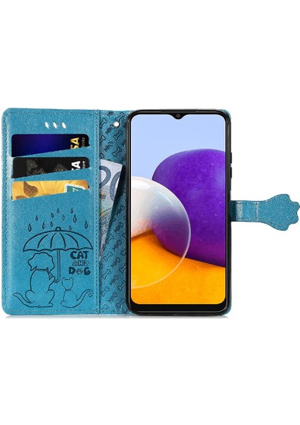 Samsung Galaxy A22 5g Için Kılıf Kapak Çevirin Kılıf Kısa Kayış Karikatür (Yurt Dışından)