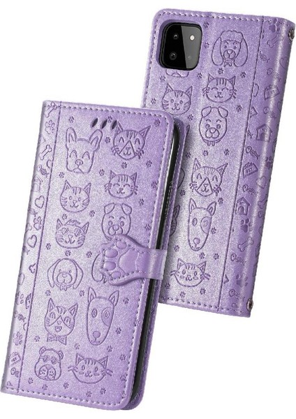 Samsung Galaxy A22 5g Için Kılıf Kapak Çevirin Kılıf Kısa Kayış Karikatür (Yurt Dışından)