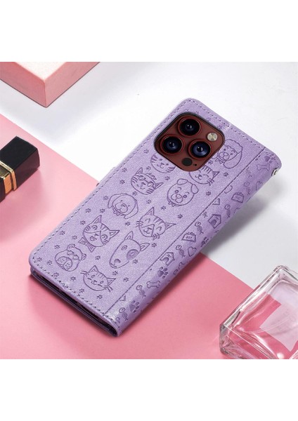 Iphone 15 Için Kılıf Pro Kapak Kapak Karikatür Hayvanlar Darbeye Kısa Kayış (Yurt Dışından)