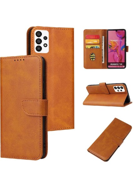 Samsung Galaxy A73 5g Deri Folio Flip Case Manyetik Karbon (Yurt Dışından)