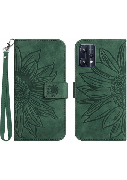 Kart Yuvaları ile Realme 9 4g Için Kılıf Tutucu Flip Cüzdan Telefon Kılıfı Lüks (Yurt Dışından)