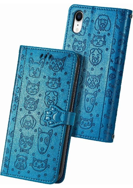 Iphone Xr Flip Kapak Kılıf Için Kılıf Kısa Kayış Karikatür Hayvanlar (Yurt Dışından)