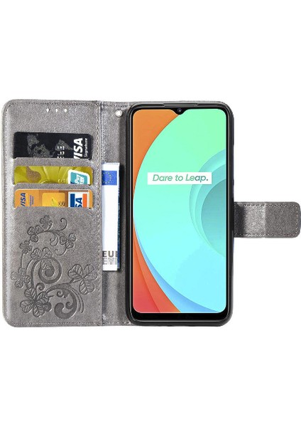 Realme C11 Kısa Kayış Zarif Iş Deri Çanta Dört Yaprak (Yurt Dışından) indirimleri