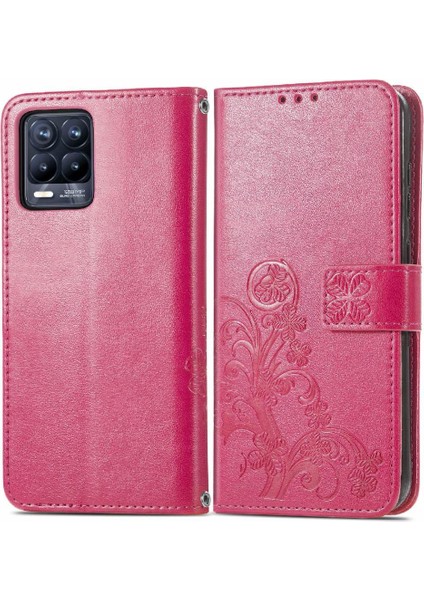 Realme 8 Pro Flip Kapak Kılıf Için Dört Yapraklı Yonca Kısa Kayış (Yurt Dışından)