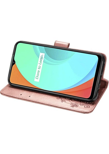 Realme C11 Kısa Kayış Zarif Iş Deri Çanta Dört Yaprak (Yurt Dışından) fırsatları
