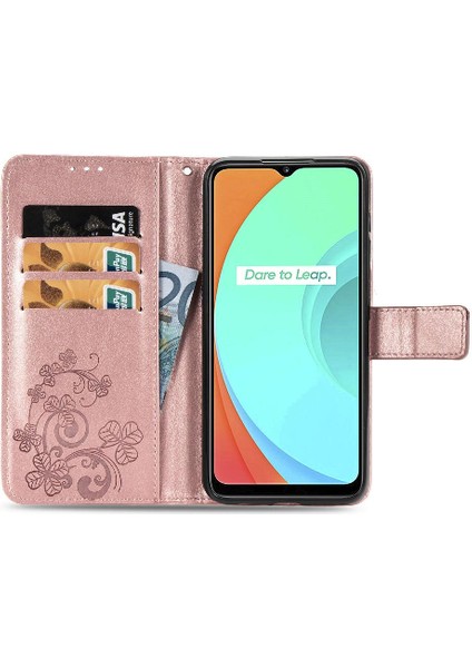 Realme C11 Kısa Kayış Zarif Iş Deri Çanta Dört Yaprak (Yurt Dışından) indirimleri