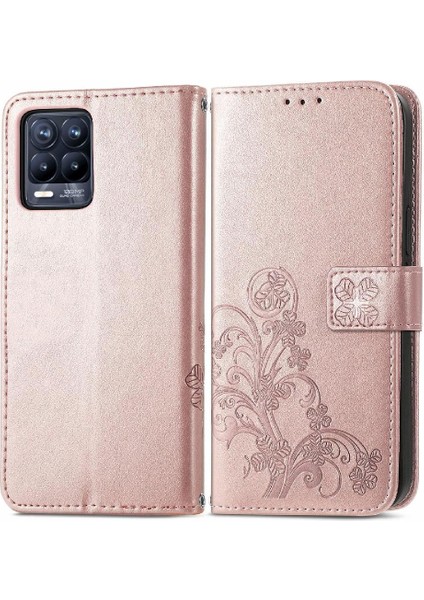Realme 8 Pro Flip Kapak Kılıf Için Dört Yapraklı Yonca Kısa Kayış (Yurt Dışından)