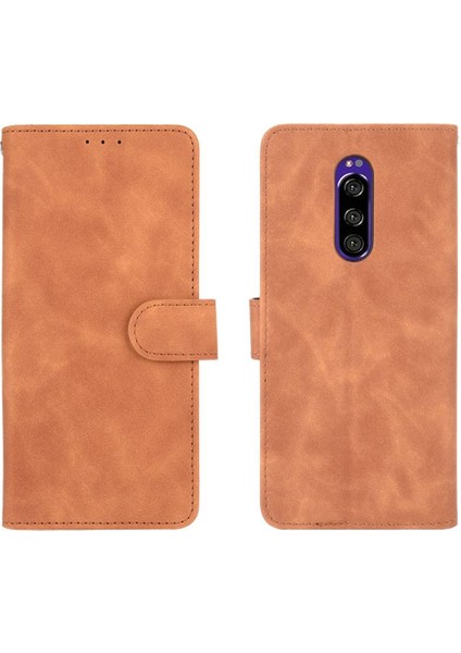 BDT Market Sony Xperia 1 Kart Ekleme Deri Için Kılıf Folio Flip Case Koruyucu (Yurt Dışından)