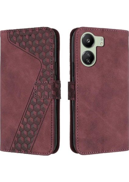 Xiaomi Poco C65 Manyetik Kickstand Flip Folio Cüzdan Kart Için Telefon Kılıfı (Yurt Dışından)