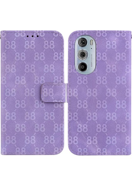 Motorola Kenar 30 Pro Cüzdan Kapak Için Telefon Kılıfı Çift 8 Kabartmalı Pu Kart (Yurt Dışından)