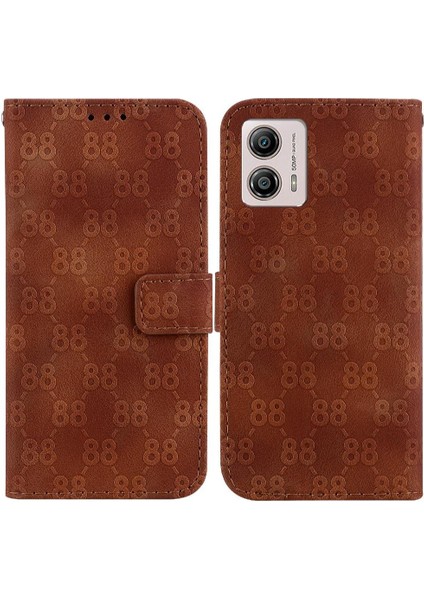 Motorola Moto G53 Için Telefon KILIFI/G23/MOTOROLA Kart Tutucu Çift 8 Kabartmalı Pu (Yurt Dışından)