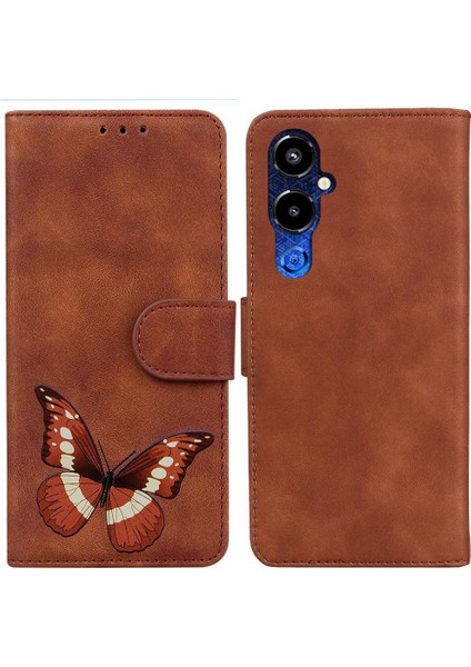 Tecno Pova 4 Pro Kart Yuvaları Için Kılıf Renk Baskılı Kelebek Cüzdan Flip (Yurt Dışından)