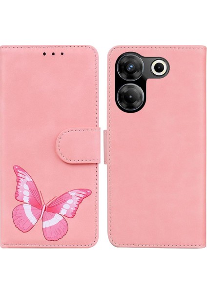 Tecno Camon 20 Cüzdan Renk Baskılı Kelebek Kart Yuvaları Için Kılıf Çevirin (Yurt Dışından)
