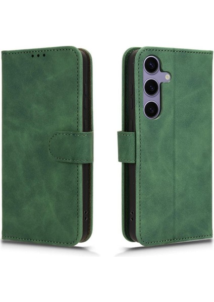 Kart Tutucu Kickstand Deri Folio Flip ile Samsung Galaxy S24 Için Kılıf (Yurt Dışından)