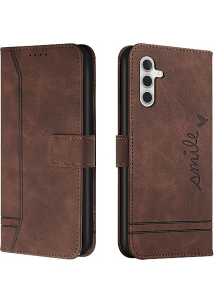 Samsung Galaxy A34 5g El Kayışı Manyetik Kapatma Flip Pu Için Telefon Kılıfı (Yurt Dışından)