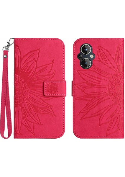 Kart Yuvaları Tutucu Flip Cüzdan Pu ile Oppo Reno7 Z 5g Kısa Kayış Için Kılıf (Yurt Dışından)