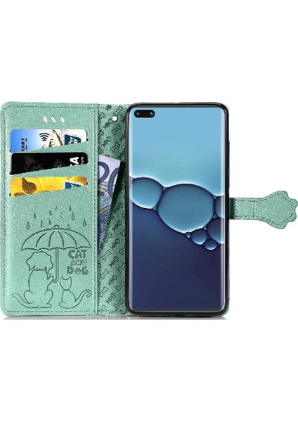 BDT Market Huawei P40 Flip Kapak Için Kılıf Darbeye Deri Kılıf Karikatür Hayvanlar (Yurt Dışından)