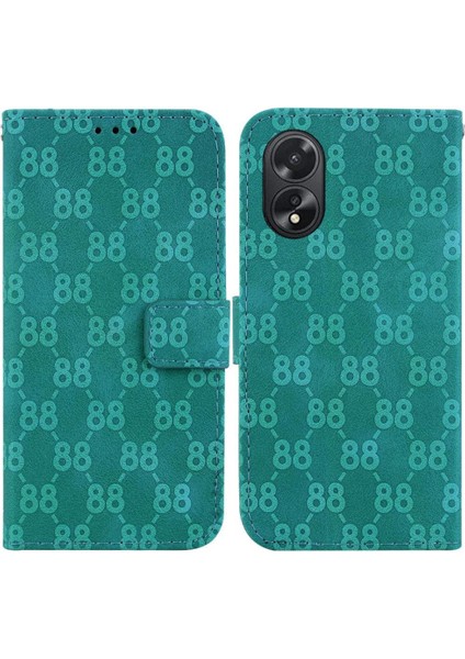 Oppo A18 Için Telefon KILIFI/A38 Çift 8 Kabartmalı Kart Tutucu Cüzdan Kapak Pu (Yurt Dışından)