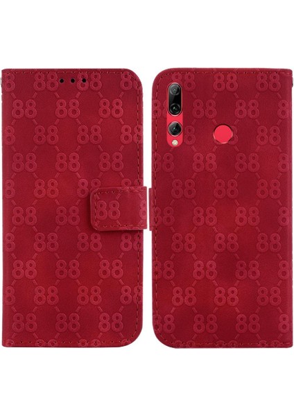 Telefon Kılıfı Için Huawei P Akıllı Z Pu Deri Kickstand Çift 8 Kabartmalı (Yurt Dışından)