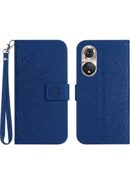 Huawei P50 Pro Flip Cüzdan Telefon Kılıfı Için Lüks Pu Deri Kabartmalı (Yurt Dışından)
