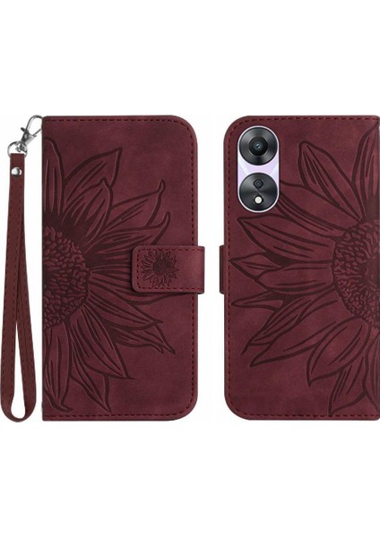 Oppo Case 4g Kabartmalı Ayçiçeği Flip Cüzdan Telefon Kılıfı Için Kılıf Lüks Pu (Yurt Dışından)