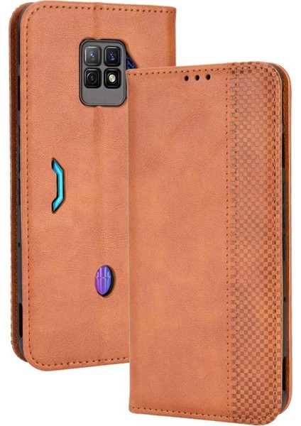 Zte Nubia Kırmızı Sihirli 7 Pro Pu Deri Cüzdan Manyetik Kapatma (Yurt Dışından)