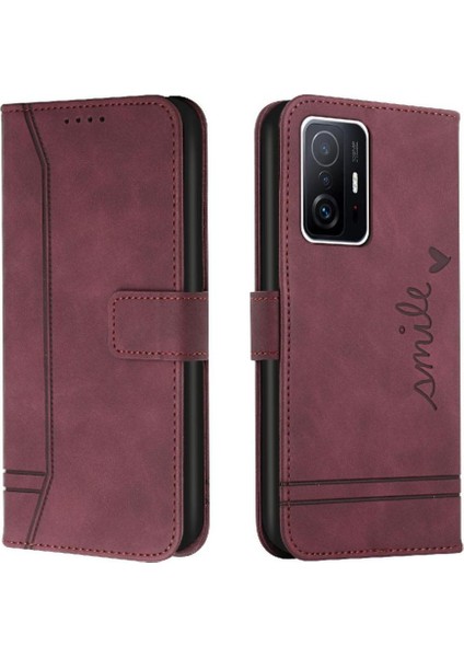 Telefon Kılıfı Için Xiaomi 11T/11T Pro Flip Folio Cüzdan Pu Deri Manyetik (Yurt Dışından)