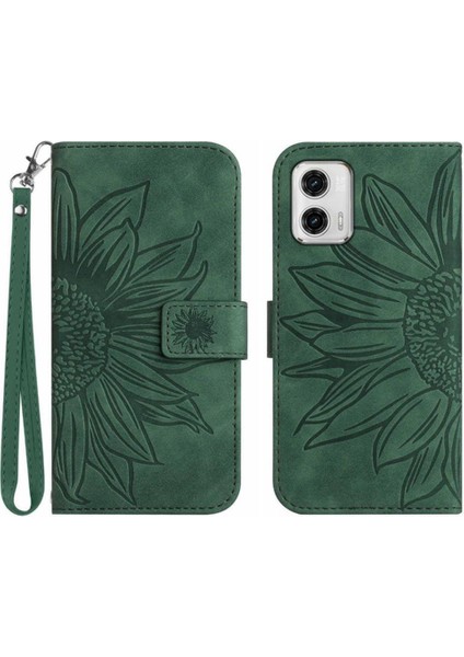 Motorola Moto G73 Kabartmalı Ayçiçeği Kart Yuvaları Tutucu Kısa (Yurt Dışından)