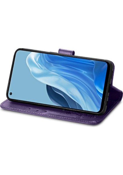 Oppo Case 7 4g Için Kılıf Kapak Çevirin Kılıf Dört Yapraklı Yonca Zarif (Yurt Dışından) modelleri