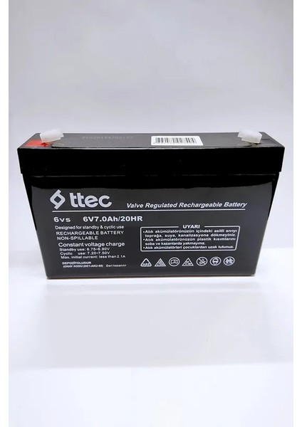 Ttec 6V 7AH 20HR Bakımsız Kuru Akü 6 Volt 7 Amper Akü