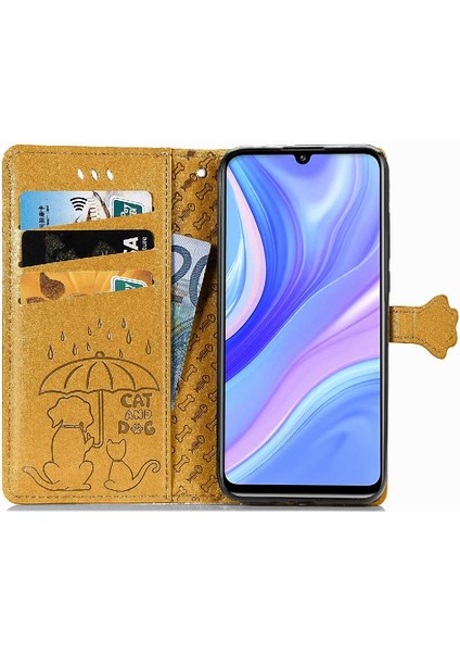 Huawei Y8P Kılıf Için Kılıf Kısa Kayış Karikatür Hayvanlar Kapak Çevirin (Yurt Dışından)