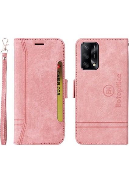 Oppo A74 4g Kart Yuvaları Için Kılıf Cüzdan Kapak Çevirin Tpu Deri Manyetik (Yurt Dışından)