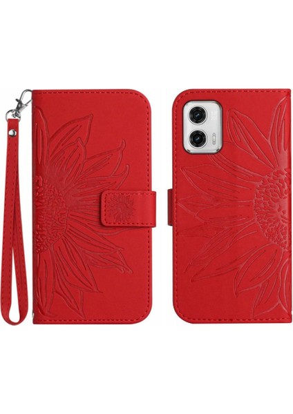 Motorola Moto G73 Kabartmalı Ayçiçeği Kart Yuvaları Tutucu Kısa (Yurt Dışından)