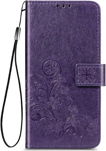 Oppo Oppo 5 Pro Için Kılıf Kısa Kayış Kapak Çevirin Deri Kılıf Dört Yaprak (Yurt Dışından)