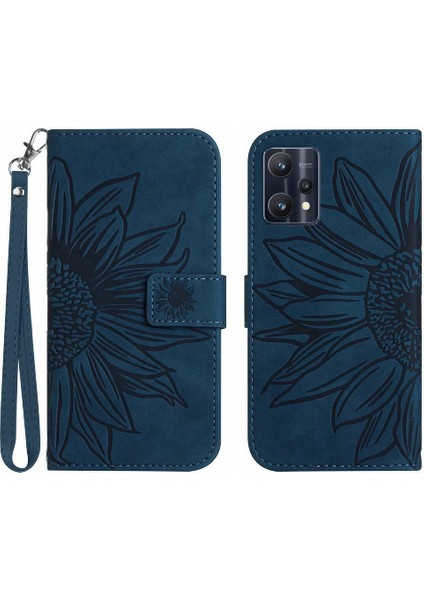 Kart Yuvaları ile Realme 9 4g Için Kılıf Tutucu Flip Cüzdan Telefon Kılıfı Lüks (Yurt Dışından)