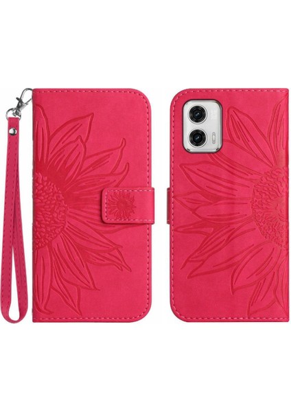 Motorola Moto G73 Kabartmalı Ayçiçeği Kart Yuvaları Tutucu Kısa (Yurt Dışından)