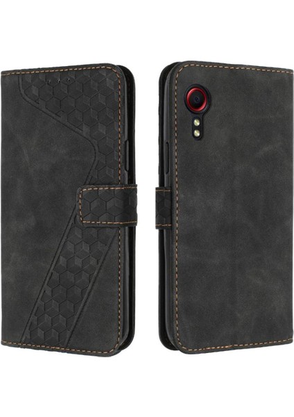Samsung Galaxy Xcover 5 Kickstand Manyetik Kart Yuvaları Kapak Için Telefon Kılıfı (Yurt Dışından)
