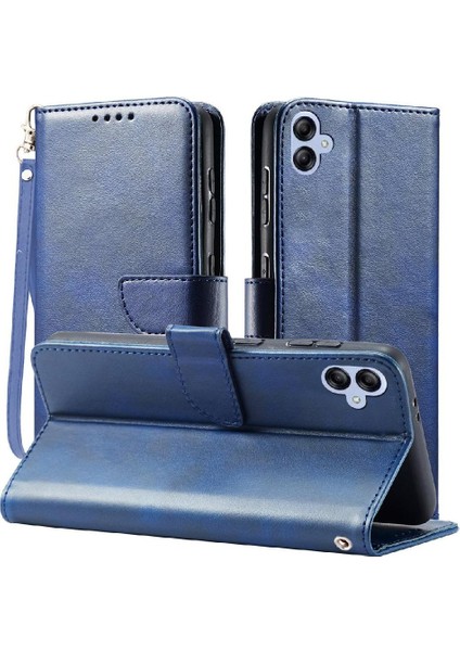 Samsung Galaxy A04E Için Kılıf Tam Koruma Deri Folio Flip Case Fiber (Yurt Dışından)