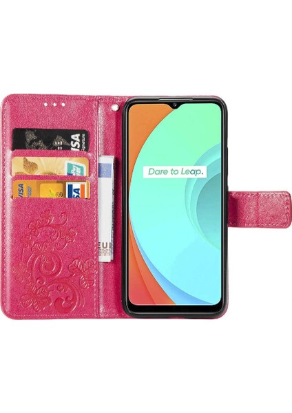 Realme C11 Kısa Kayış Zarif Iş Deri Çanta Dört Yaprak (Yurt Dışından) fırsatları