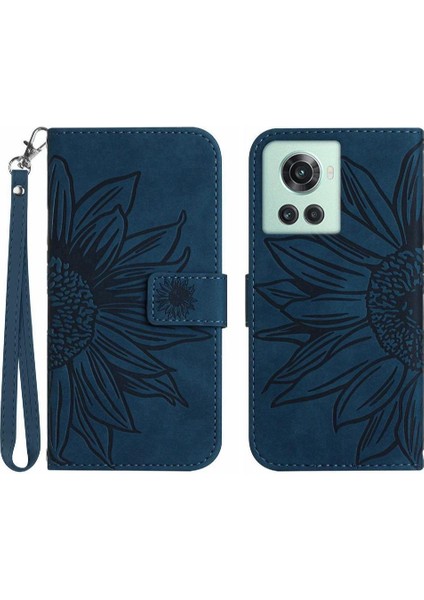 Oneplus 10R Kabartmalı Ayçiçeği Flip Cüzdan Telefon Kılıfı Için Kılıf Lüks Pu (Yurt Dışından)