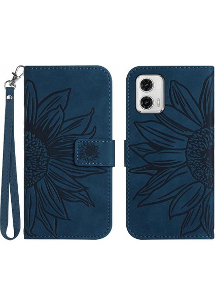 Motorola Moto G73 Kabartmalı Ayçiçeği Kart Yuvaları Tutucu Kısa (Yurt Dışından)