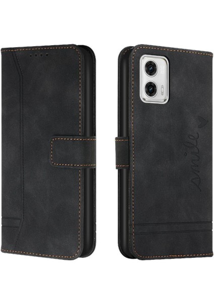 Motorola Moto G73 El Kayışı Flip Folio Cüzdan Kart Yuvaları Için Telefon Kılıfı (Yurt Dışından)