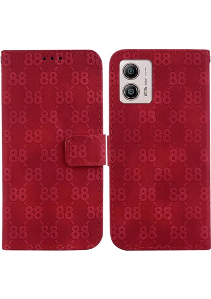 Motorola Moto G53 Için Telefon KILIFI/G23/MOTOROLA Kart Tutucu Çift 8 Kabartmalı Pu (Yurt Dışından)