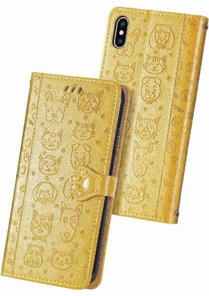 Iphone Xs Max Flip Kapak Kılıf Için Kılıf Karikatür Hayvanlar Darbeye (Yurt Dışından)