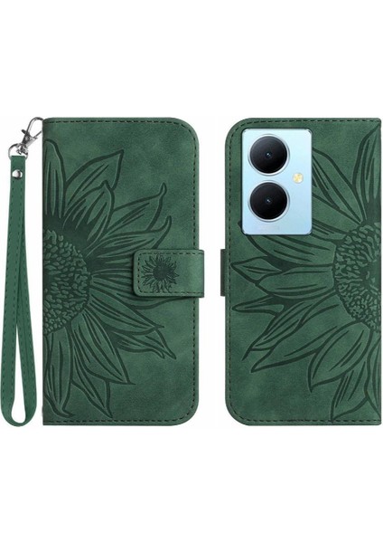 Vivo Y78 Kabartmalı Ayçiçeği Flip Cüzdan Telefon Kılıfı Için Kart Pu (Yurt Dışından)