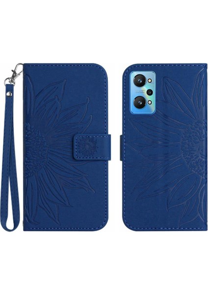 Realme Gt Neo 2 Flip Cüzdan Telefon Kılıfı Için Kabartmalı Ayçiçeği Lüks (Yurt Dışından)